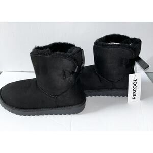 New Pescool Black Faux Fur Lined Ankle Boots EU 37 US 6.5